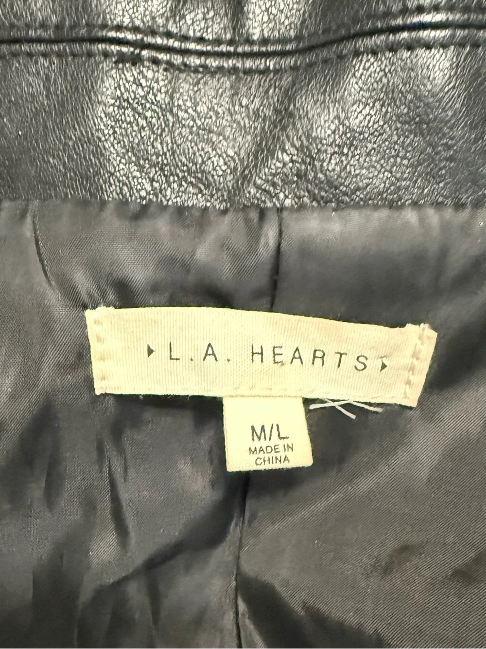 Oversized Faux Leather Black Blazer Jacket Size M/L - Pacsun L.A. HEARTS
